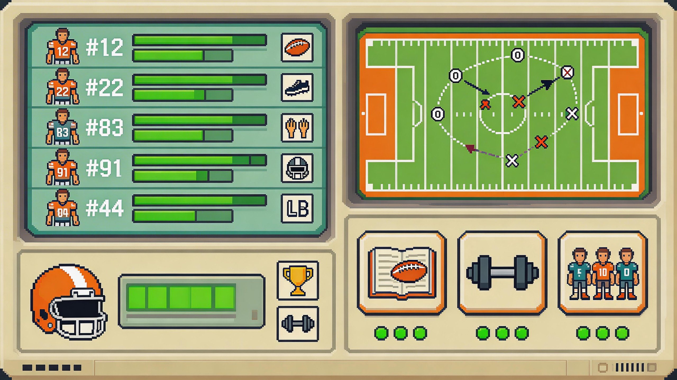 Retro Bowl team management